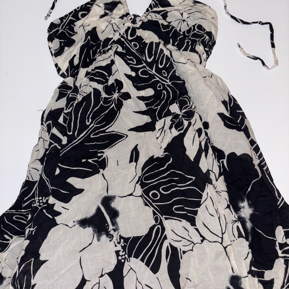 American Eagle Tropical Black and White halter top Women's Dress